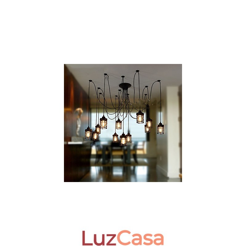 Vintage Edison Múltiplo Ajustável DIY Lâmpada de Teto Luz Pingente Iluminação Lustre Moderno Chique Industrial Jantar