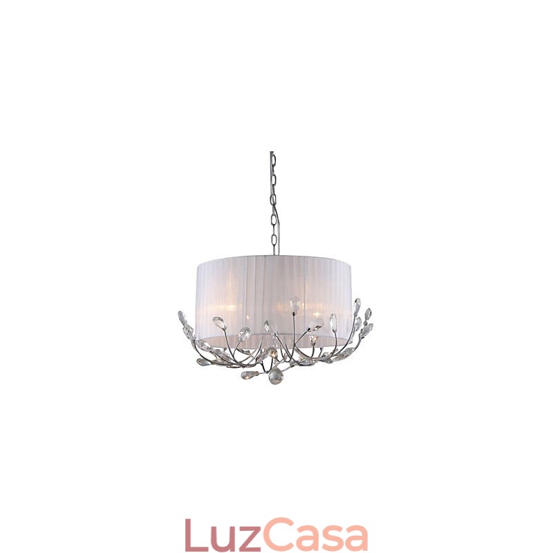 Lustre de cristal moderno com cúpula de tecido
