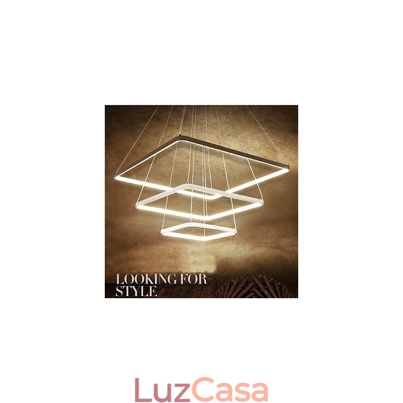 Luminária pendente de design moderno com três anéis