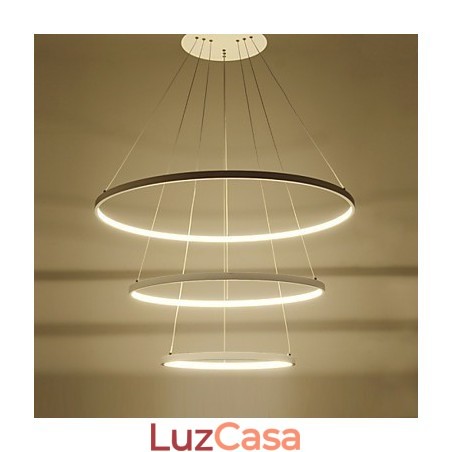 Luminária pendente de design moderno com três anéis