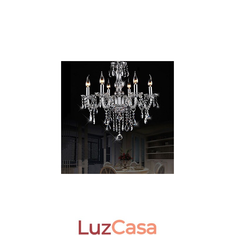 Lustre de cristal galvanizado vintage clássico tradicional