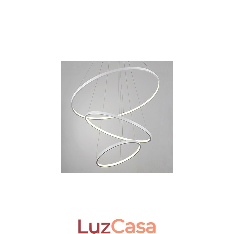 Luminária pendente de design moderno com três anéis