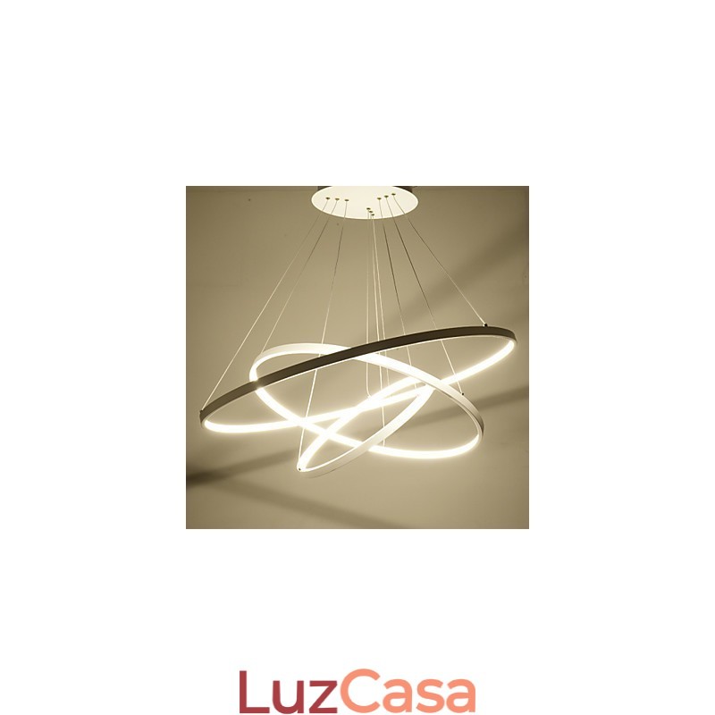 Luminária pendente de design moderno com três anéis