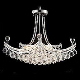 Luminária pendente moderna contemporânea de cristal galvanizado em metal