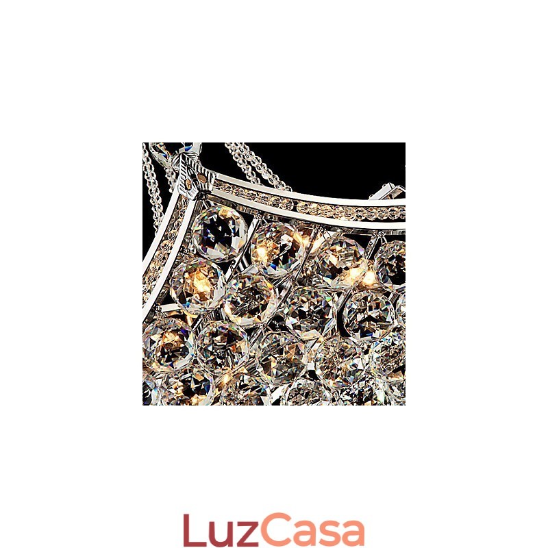 Luminária pendente moderna contemporânea de cristal galvanizado em metal