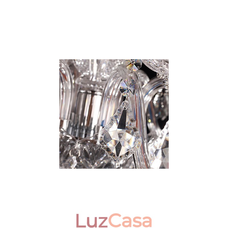 Lustre de Cristal Luxo Moderno Living 8 Luzes