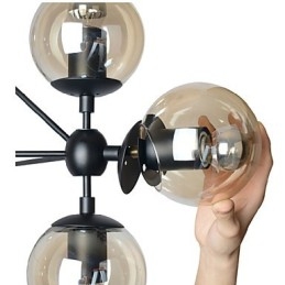 Lustre 5 Luzes Bola De Vidro Luzes Retro Ao Ar Livre Garagem Metal