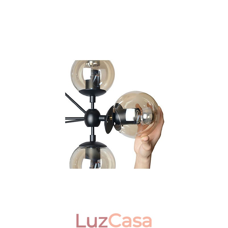 Lustre 5 Luzes Bola De Vidro Luzes Retro Ao Ar Livre Garagem Metal