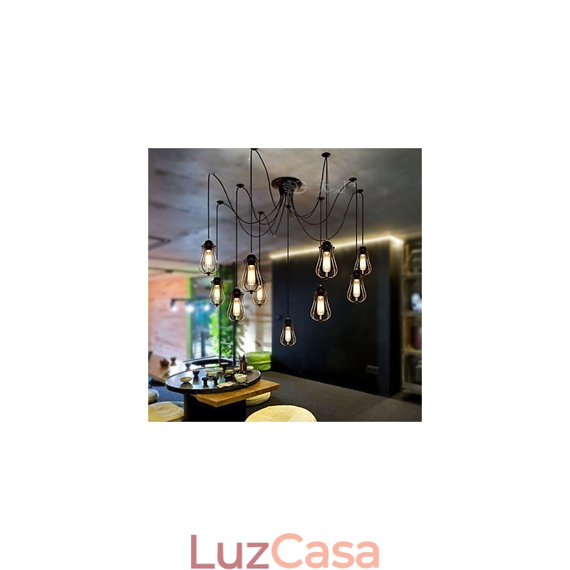 Vintage Edison Múltiplo Ajustável DIY Lâmpada de Teto Luz Pingente Iluminação Lustre Moderno Chique Industrial Jantar
