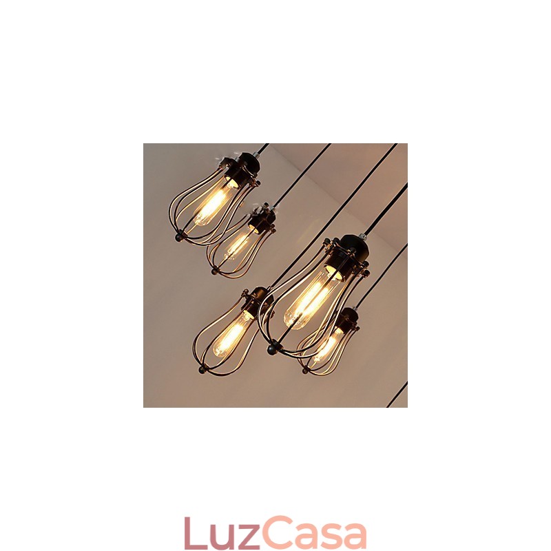 Vintage Edison Múltiplo Ajustável DIY Lâmpada de Teto Luz Pingente Iluminação Lustre Moderno Chique Industrial Jantar