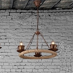 Lustre de corda de vento da indústria cerâmica RetroLron Lustre Simples3
