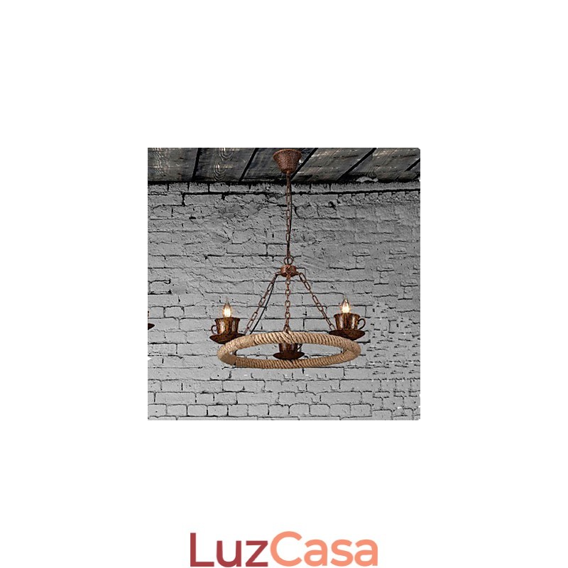 Lustre de corda de vento da indústria cerâmica RetroLron Lustre Simples3