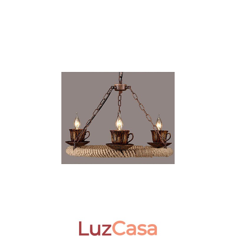 Lustre de corda de vento da indústria cerâmica RetroLron Lustre Simples3