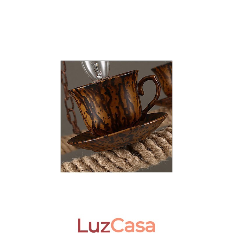 Lustre de corda de vento da indústria cerâmica RetroLron Lustre Simples3