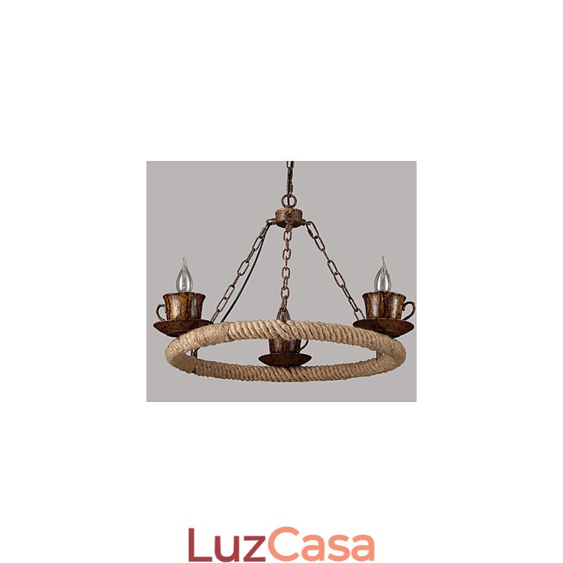 Lustre de corda de vento da indústria cerâmica RetroLron Lustre Simples3