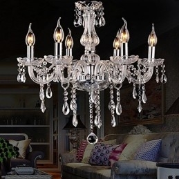 Lustre de cristal galvanizado vintage clássico tradicional
