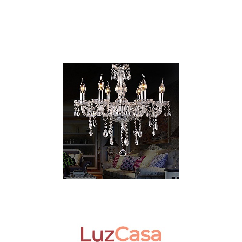Lustre de cristal galvanizado vintage clássico tradicional
