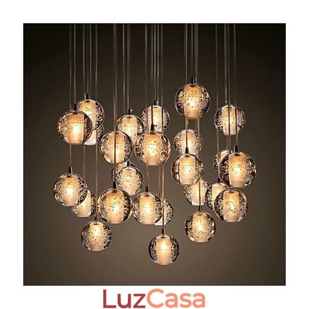 Luminária pendente G4 Retroifit 3W Cromado Cristal Moderno Contemporâneo Luminária pendente Luminária pendente G4 Retroifit 3W Cromado Cristal Moderno Contemporâneo Luminária pendente