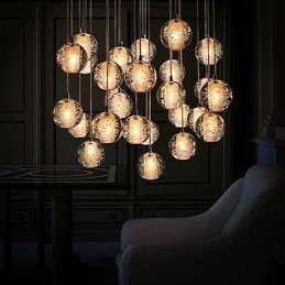 Luminária pendente G4 Retroifit 3W Cromado Cristal Moderno Contemporâneo Luminária pendente