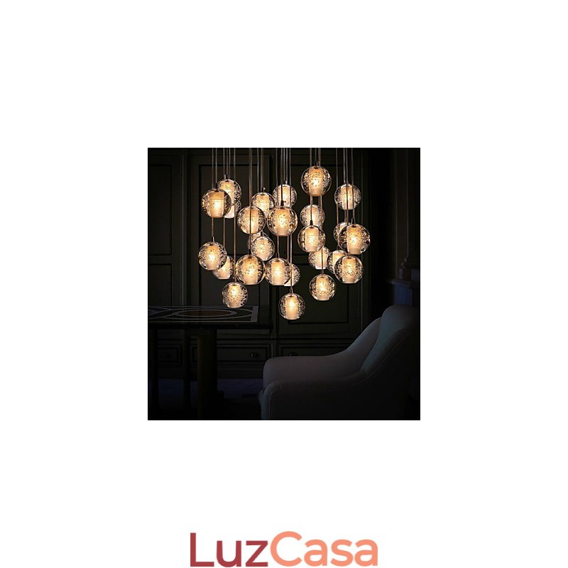Luminária pendente G4 Retroifit 3W Cromado Cristal Moderno Contemporâneo Luminária pendente