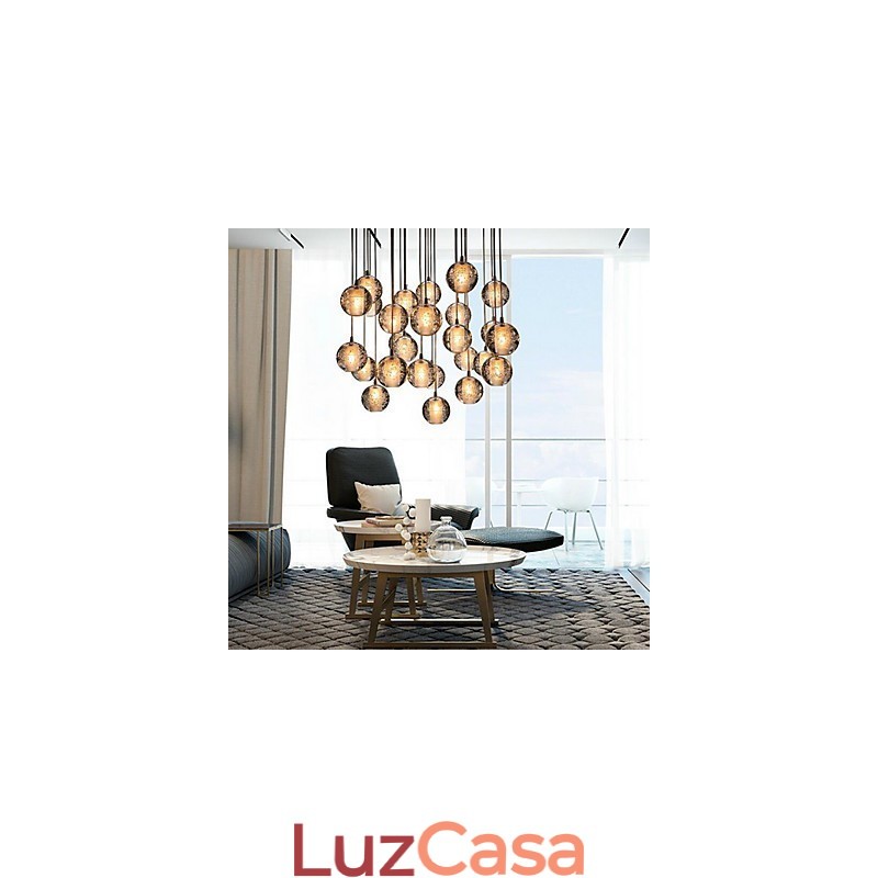 Luminária pendente G4 Retroifit 3W Cromado Cristal Moderno Contemporâneo Luminária pendente