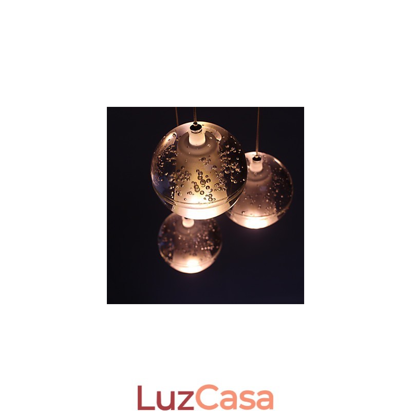 Luminária pendente G4 Retroifit 3W Cromado Cristal Moderno Contemporâneo Luminária pendente
