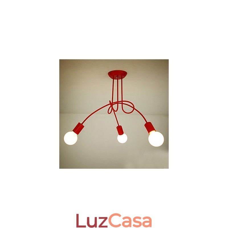 Lustre de Metal com Pintura Contemporânea Moderna