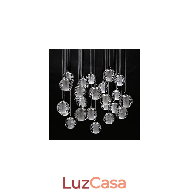 Luminária pendente G4 Retroifit 3W Cromado Cristal Moderno Contemporâneo Luminária pendente