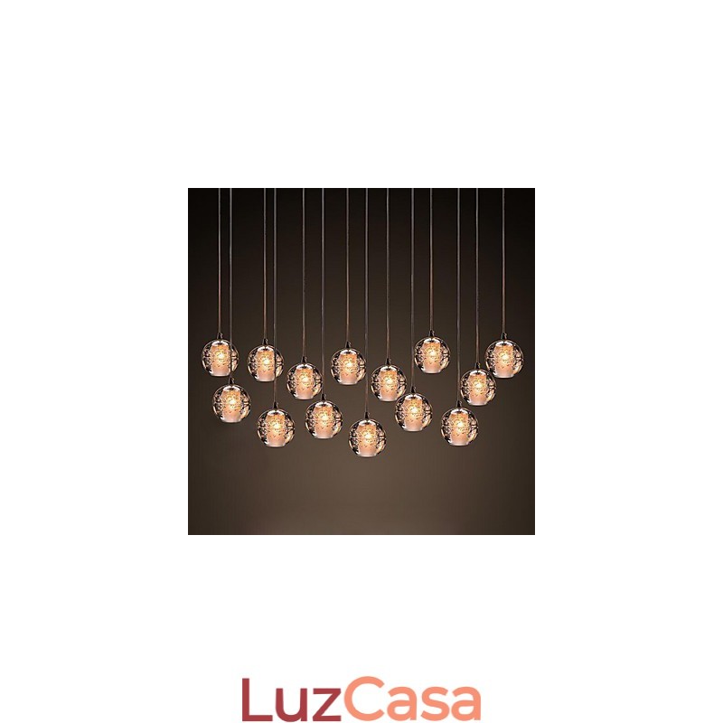 Luminária pendente G4 Retroifit 3W Cromado Cristal Moderno Contemporâneo Luminária pendente