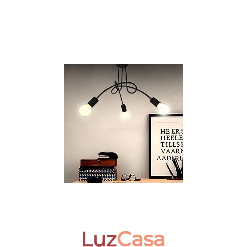 Lustre de Metal com Pintura Contemporânea Moderna