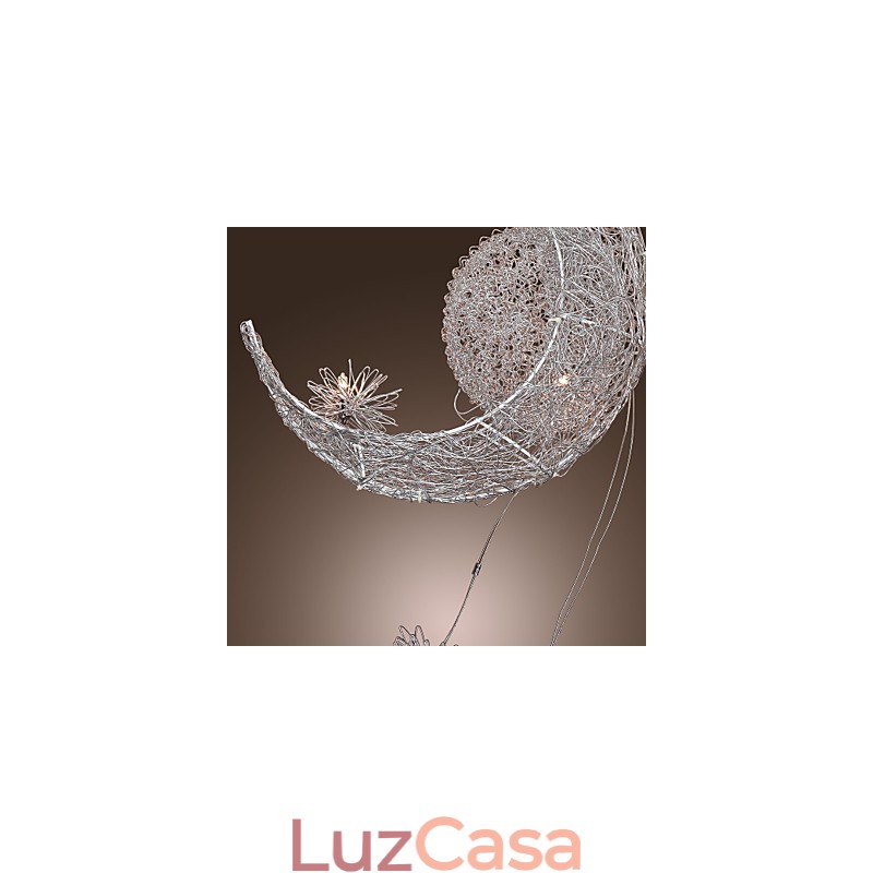 Luminária pendente moderna contemporânea estilo globo mini galvanizada em metal