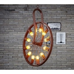 Pingente de roda retrô para fazer a velha luminária industrial pendurada A