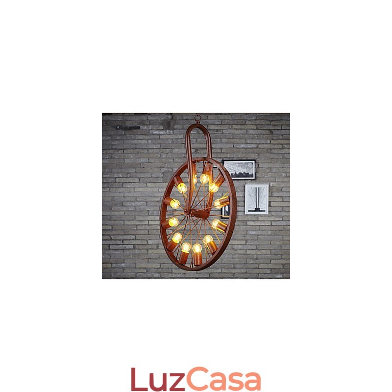 Pingente de roda retrô para fazer a velha luminária industrial pendurada A
