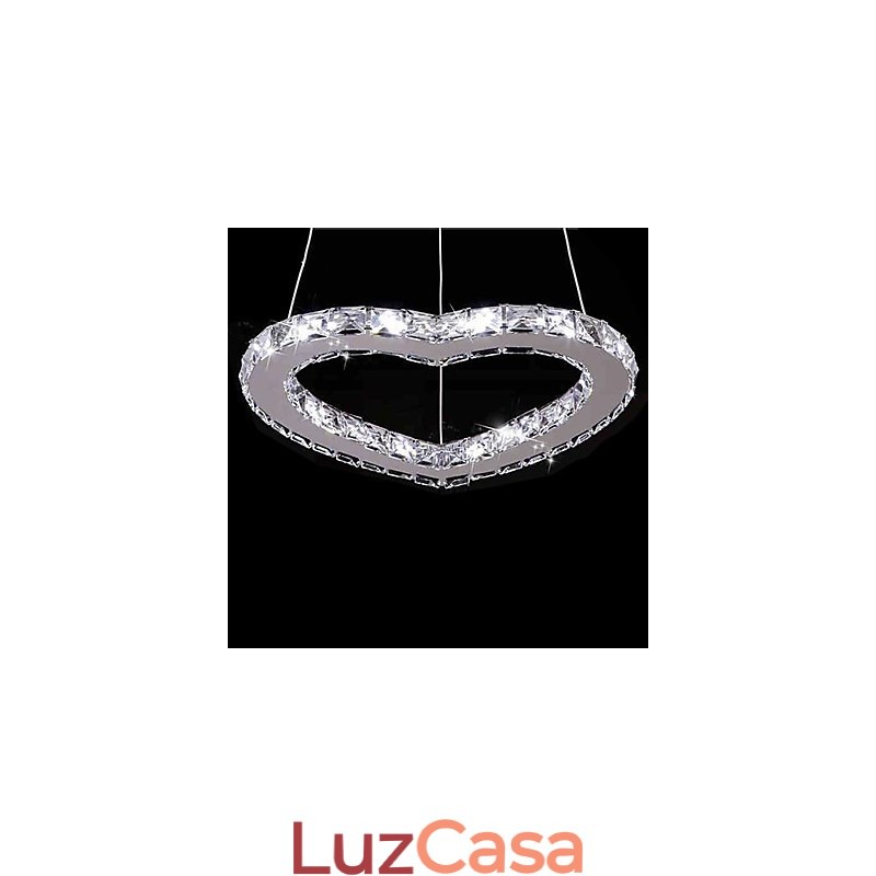 Lustre moderno contemporâneo de cristal cromado em metal