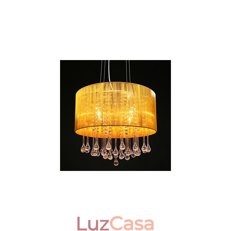 Tambor Pingente Moderno 4 Luzes Enrolamento Abajur Lustre de Cristal Lustre Moderno Design Minimalista
