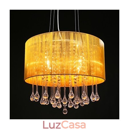 Tambor Pingente Moderno 4 Luzes Enrolamento Abajur Lustre de Cristal Lustre Moderno Design Minimalista Tambor Pingente Moderno 4 Luzes Enrolamento Abajur Lustre de Cristal Lustre Moderno Design Minimalista