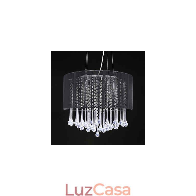 Tambor Pingente Moderno 4 Luzes Enrolamento Abajur Lustre de Cristal Lustre Moderno Design Minimalista
