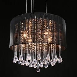 Tambor Pingente Moderno 4 Luzes Enrolamento Abajur Lustre de Cristal Lustre Moderno Design Minimalista