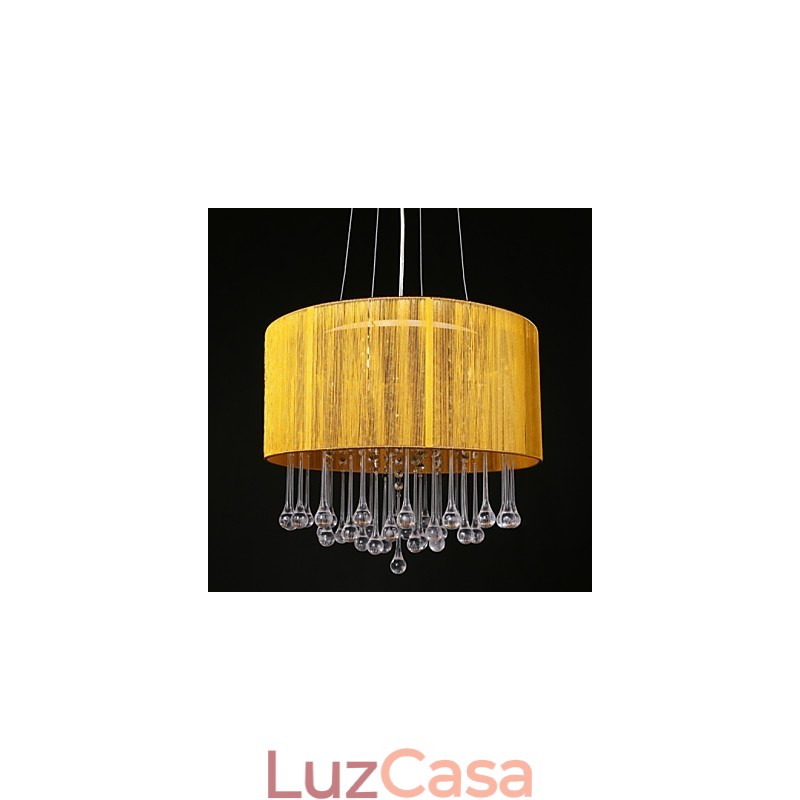 Tambor Pingente Moderno 4 Luzes Enrolamento Abajur Lustre de Cristal Lustre Moderno Design Minimalista