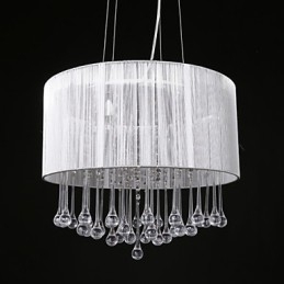 Tambor Pingente Moderno 4 Luzes Enrolamento Abajur Lustre de Cristal Lustre Moderno Design Minimalista