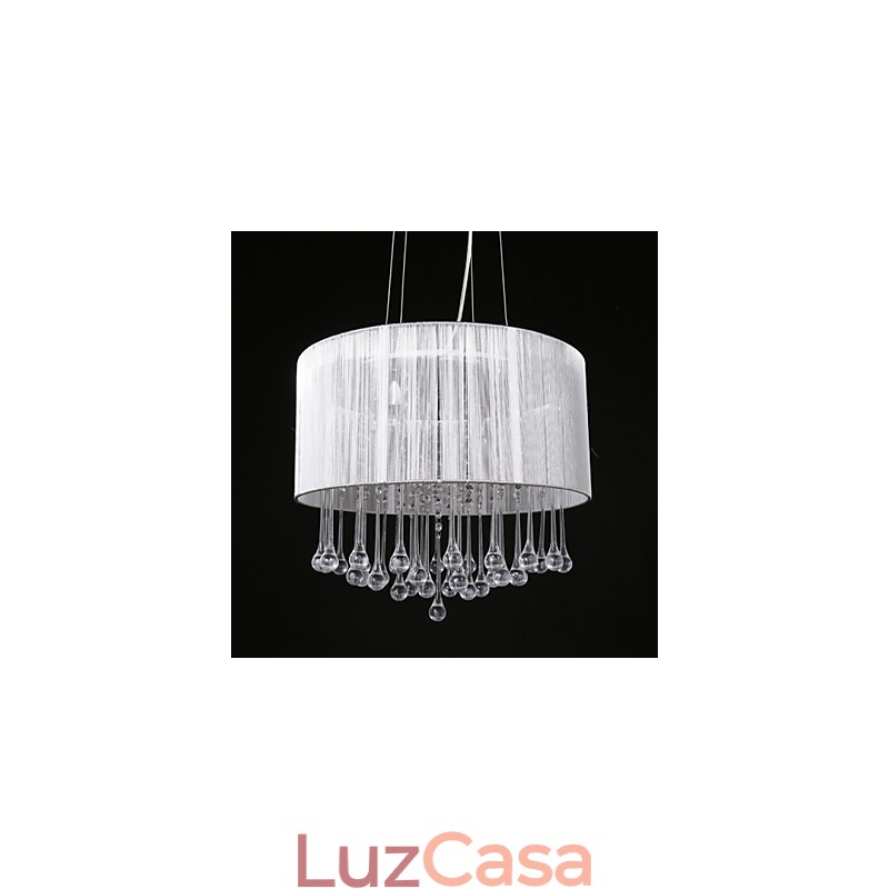 Tambor Pingente Moderno 4 Luzes Enrolamento Abajur Lustre de Cristal Lustre Moderno Design Minimalista