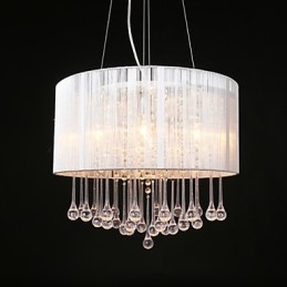 Tambor Pingente Moderno 4 Luzes Enrolamento Abajur Lustre de Cristal Lustre Moderno Design Minimalista