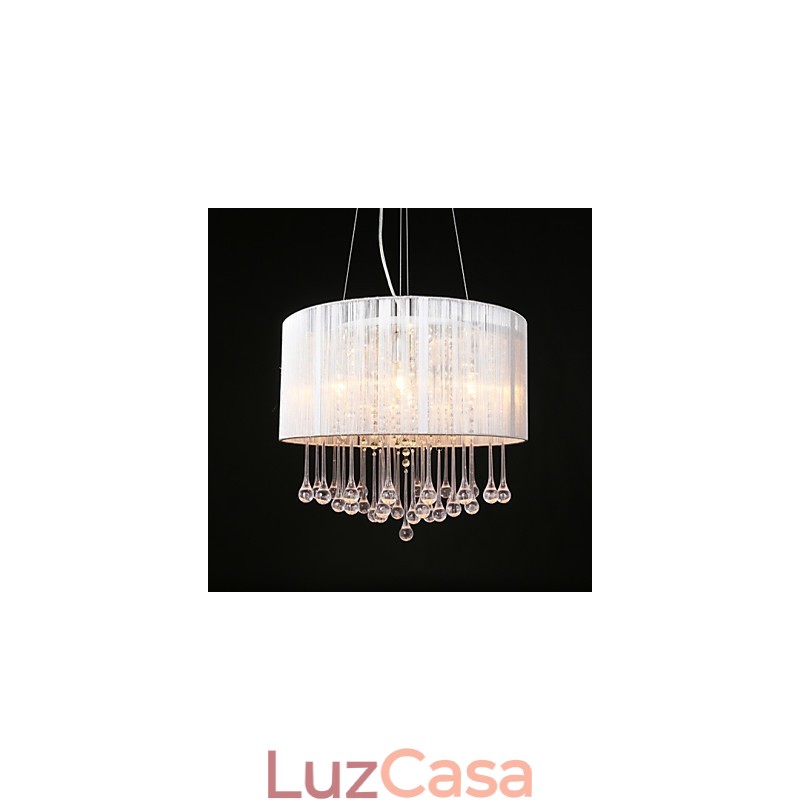 Tambor Pingente Moderno 4 Luzes Enrolamento Abajur Lustre de Cristal Lustre Moderno Design Minimalista