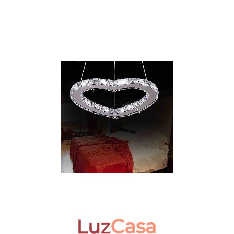 Lustre moderno contemporâneo de cristal cromado em metal