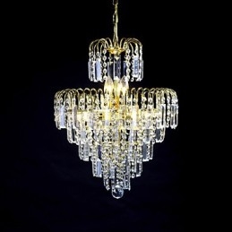 Lustre de luxo estilo europeu com 6 luzes em formato de coroa