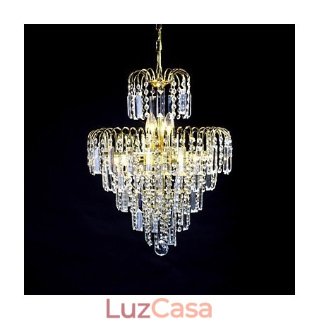 Lustre de luxo estilo europeu com 6 luzes em formato de coroa Lustre de luxo estilo europeu com 6 luzes em formato de coroa