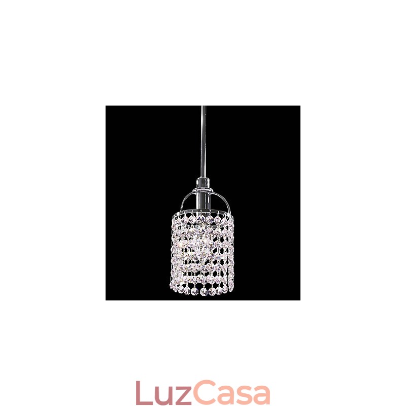 Luminária pendente de metal cristal
