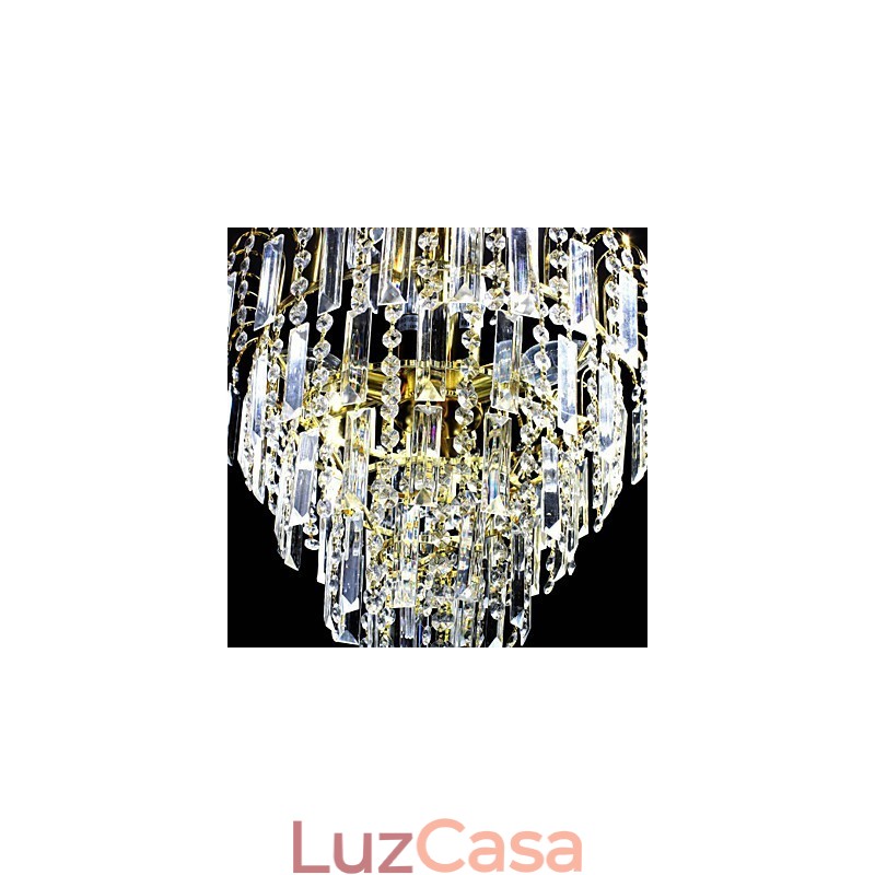 Lustre de luxo estilo europeu com 6 luzes em formato de coroa