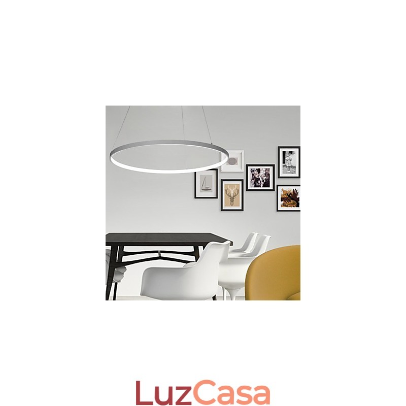 Luminária pendente regulável com design moderno em anel
