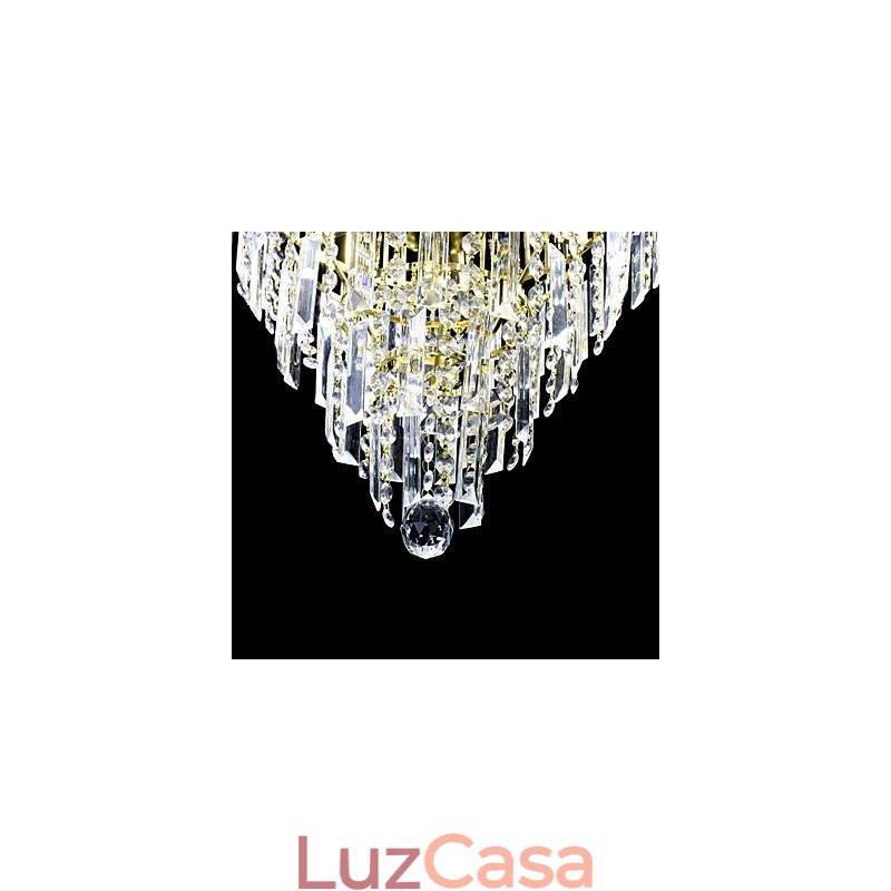 Lustre de luxo estilo europeu com 6 luzes em formato de coroa
